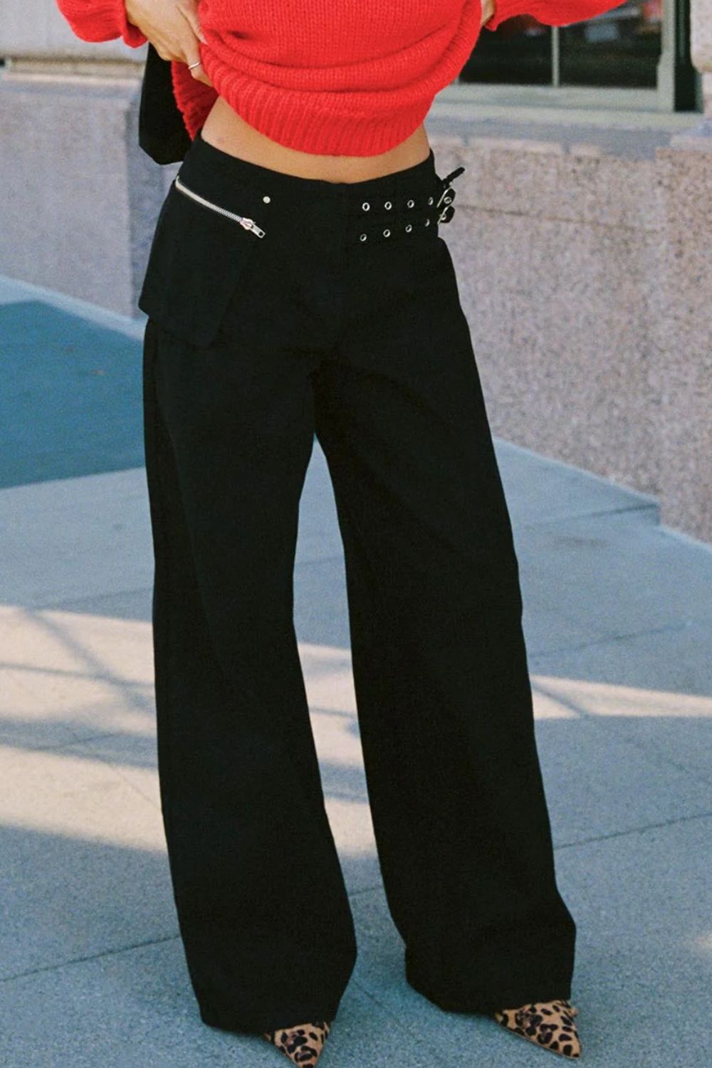 Wide Leg Pants with Pockets - Barbara Aleks