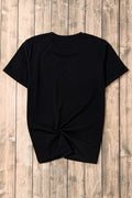 Rhinestone Bow Graphic Round Neck Short Sleeve T-Shirt - Barbara Aleks