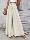 Tied High Waist Wide Leg Pants - Barbara Aleks