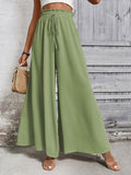 Tied High Waist Wide Leg Pants - Barbara Aleks