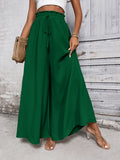 Tied High Waist Wide Leg Pants - Barbara Aleks