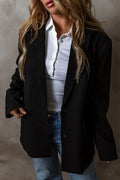 Button Up Long Sleeve Blazer - Barbara Aleks