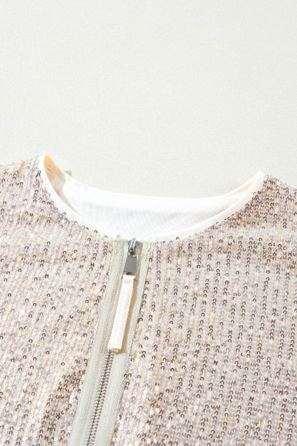 Sequin Zip Up Long Sleeve Jacket - Barbara Aleks