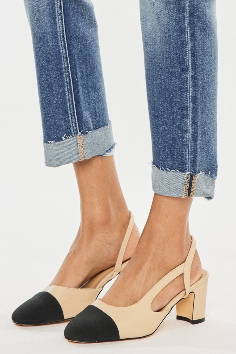 High Rise Cuffed Straight Jeans - Barbara Aleks