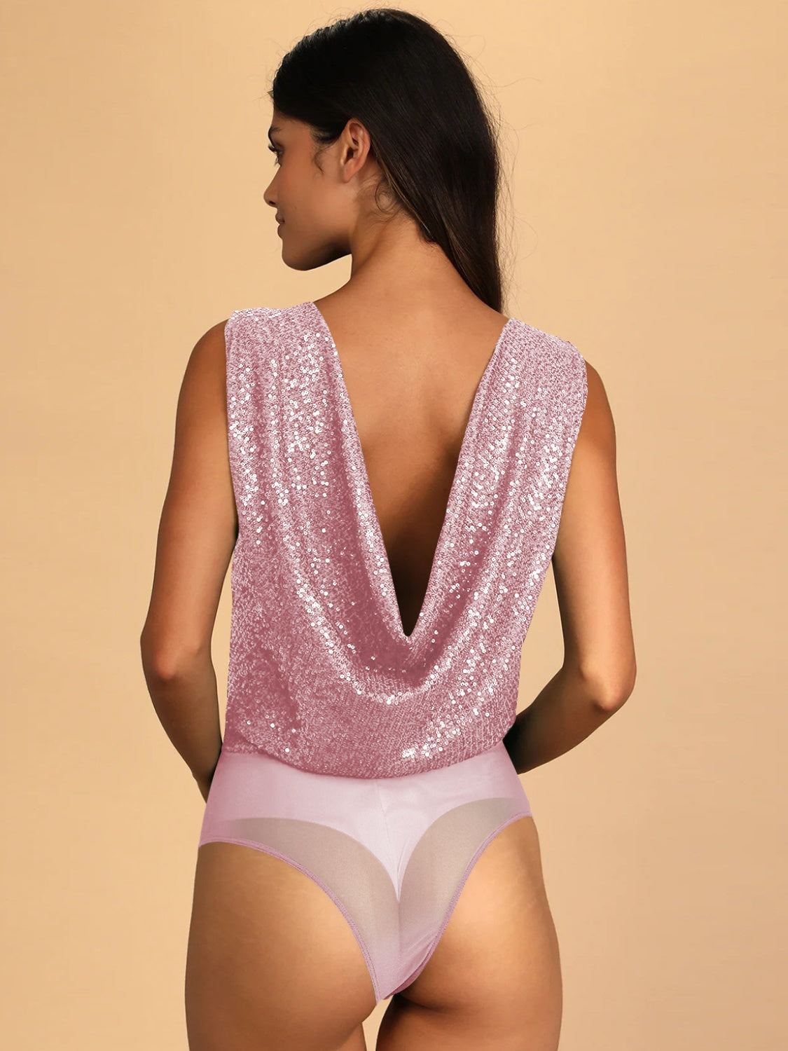 Sequin Surplice Bodysuit - Barbara Aleks