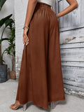 Tied High Waist Wide Leg Pants - Barbara Aleks