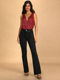 Sequin Surplice Bodysuit - Barbara Aleks