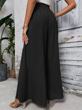 Tied High Waist Wide Leg Pants - Barbara Aleks