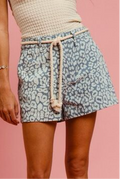 Rope Belt Leopard Shorts - Barbara Aleks