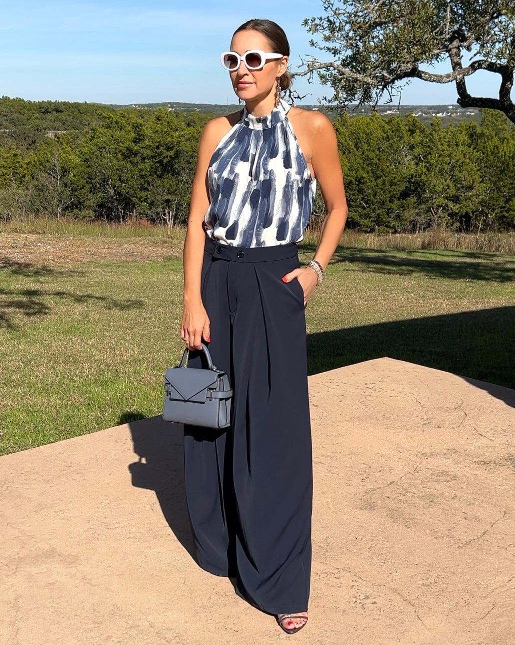 Wide Leg Pants with Pockets - Barbara Aleks