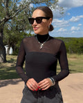 Turtleneck Long Sleeve Top - Barbara Aleks