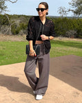 Wide Leg Pants with Pockets - Barbara Aleks