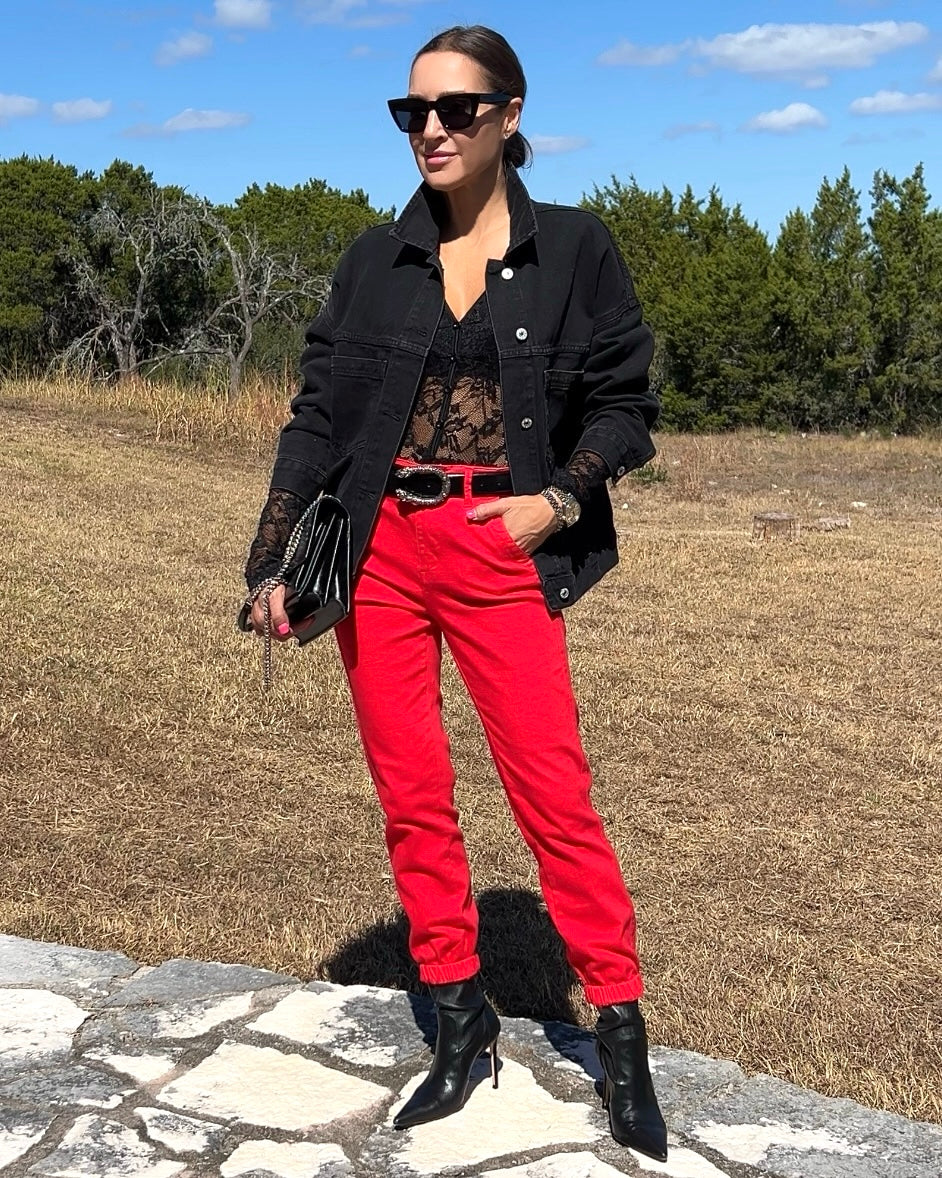 High Waisted Jogger Jeans - Barbara Aleks