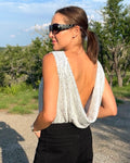 Sequin Surplice Bodysuit - Barbara Aleks