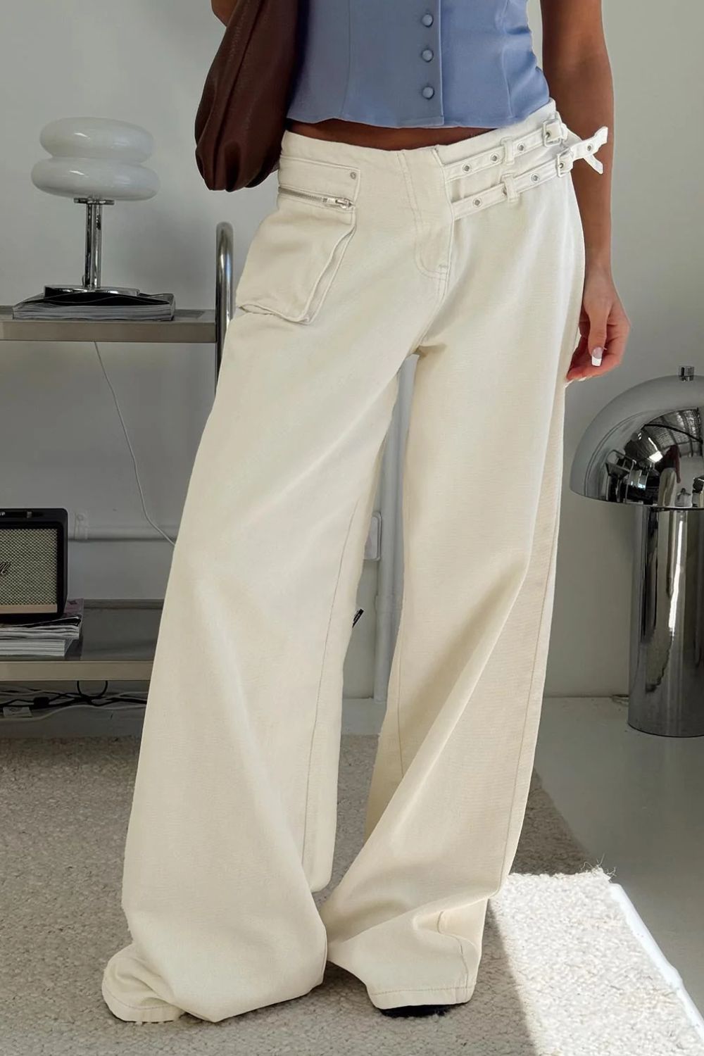 Wide Leg Pants with Pockets - Barbara Aleks