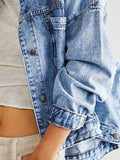 Pocketed Button Up Denim Jacket - Barbara Aleks