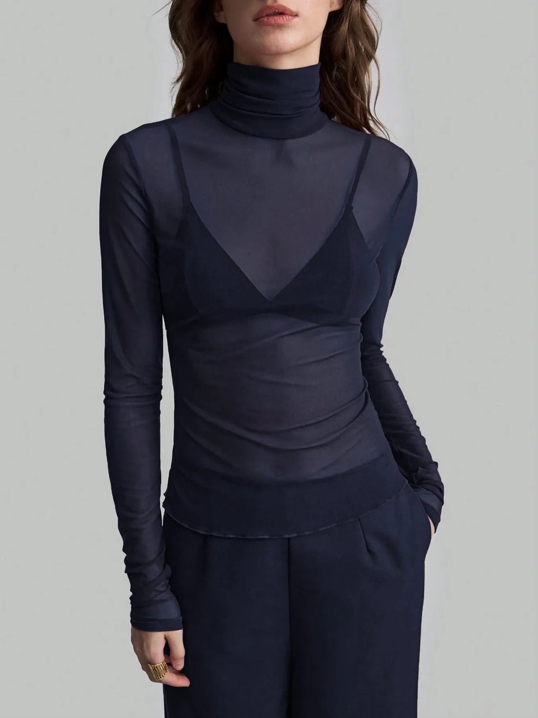 Turtleneck Long Sleeve Top - Barbara Aleks