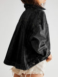 Pocketed Button Up Denim Jacket - Barbara Aleks
