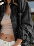 Pocketed Button Up Denim Jacket - Barbara Aleks