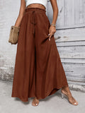 Tied High Waist Wide Leg Pants - Barbara Aleks