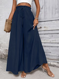 Tied High Waist Wide Leg Pants - Barbara Aleks