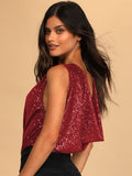 Sequin Surplice Bodysuit - Barbara Aleks