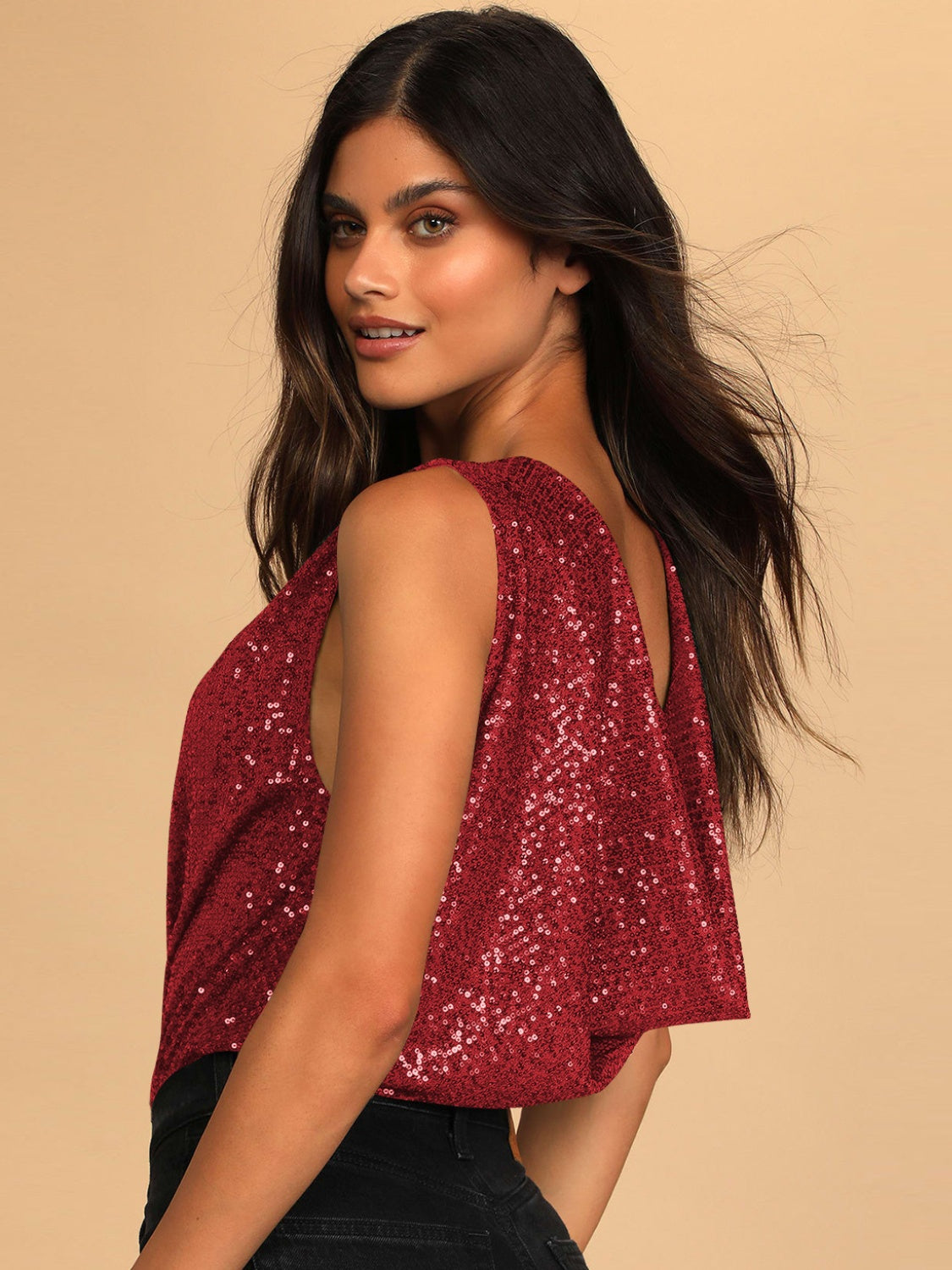 Sequin Surplice Bodysuit - Barbara Aleks