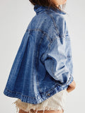 Pocketed Button Up Denim Jacket - Barbara Aleks