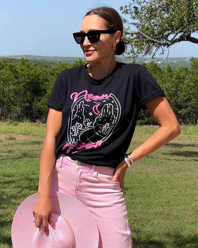 Graphic Round Neck Short Sleeve T-Shirt - Barbara Aleks