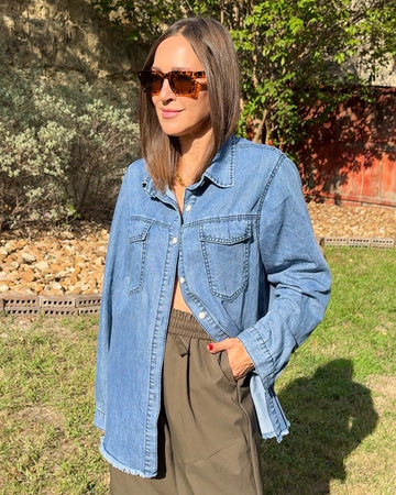 Raw Hem Denim Shirt