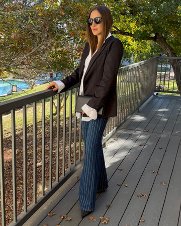 Striped Wide Leg Jeans