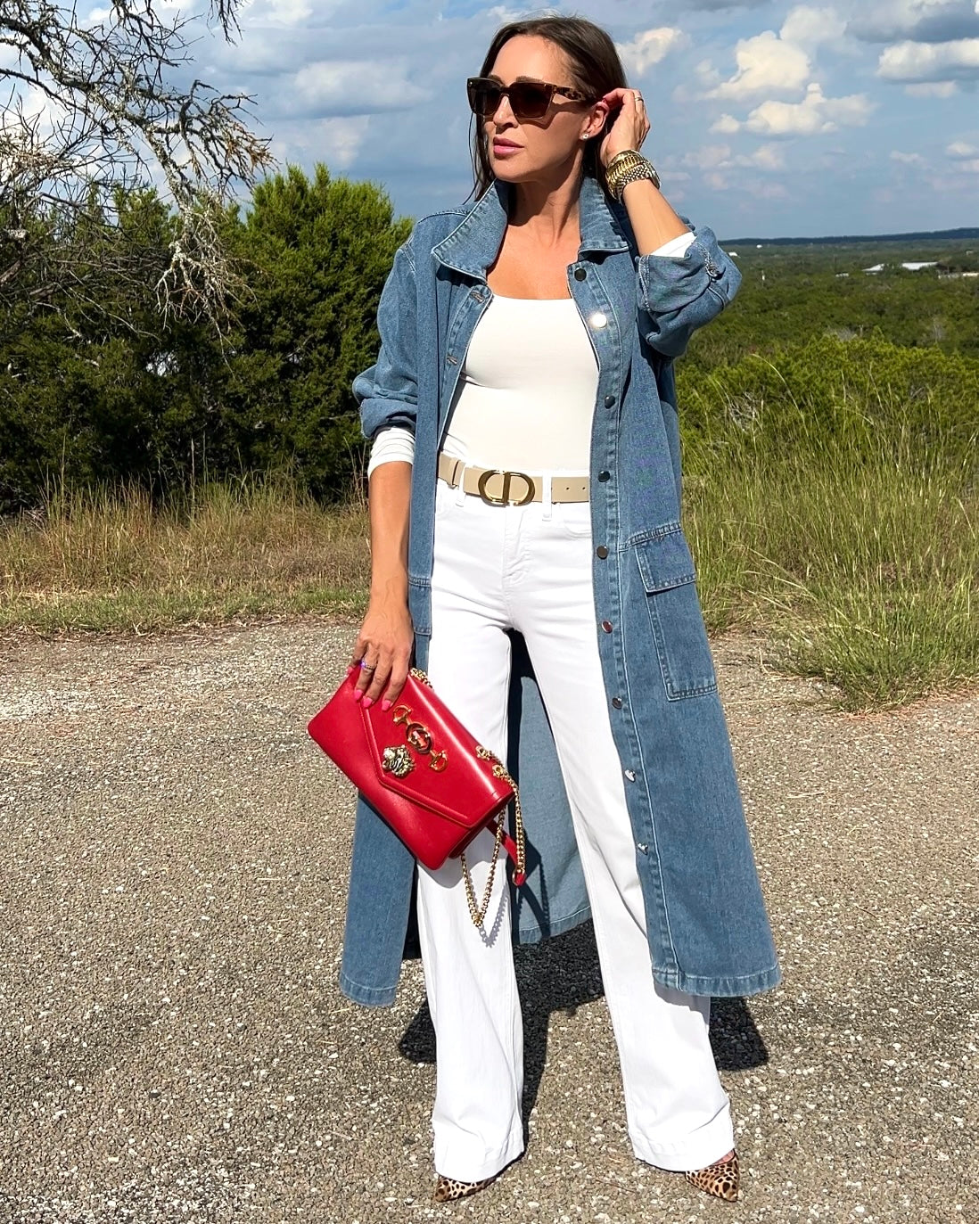 Pocketed Button Down Collared Neck Denim Jacket - Barbara Aleks