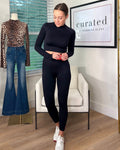 Mock Neck Long Sleeve Top and Leggings Active Set - Barbara Aleks
