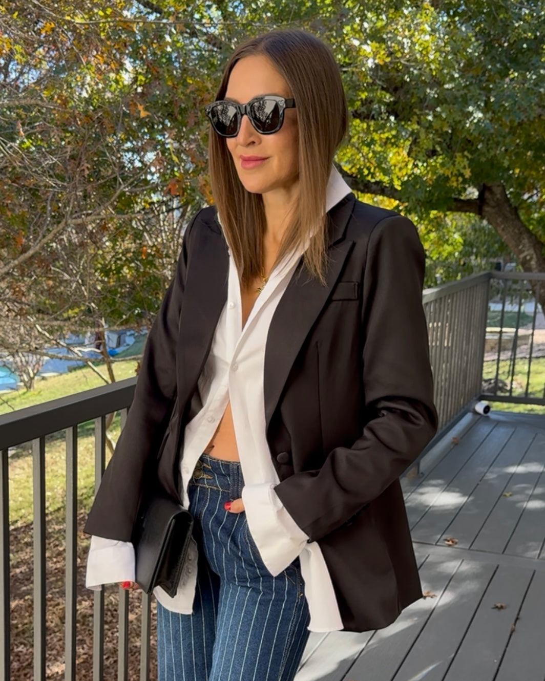 Slim-Fit Lapel Collar Blazer