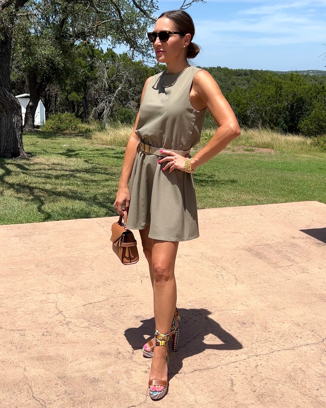 Round Neck Sleeveless Top and Skirt Set - Barbara Aleks