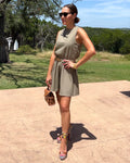 Round Neck Sleeveless Top and Skirt Set - Barbara Aleks